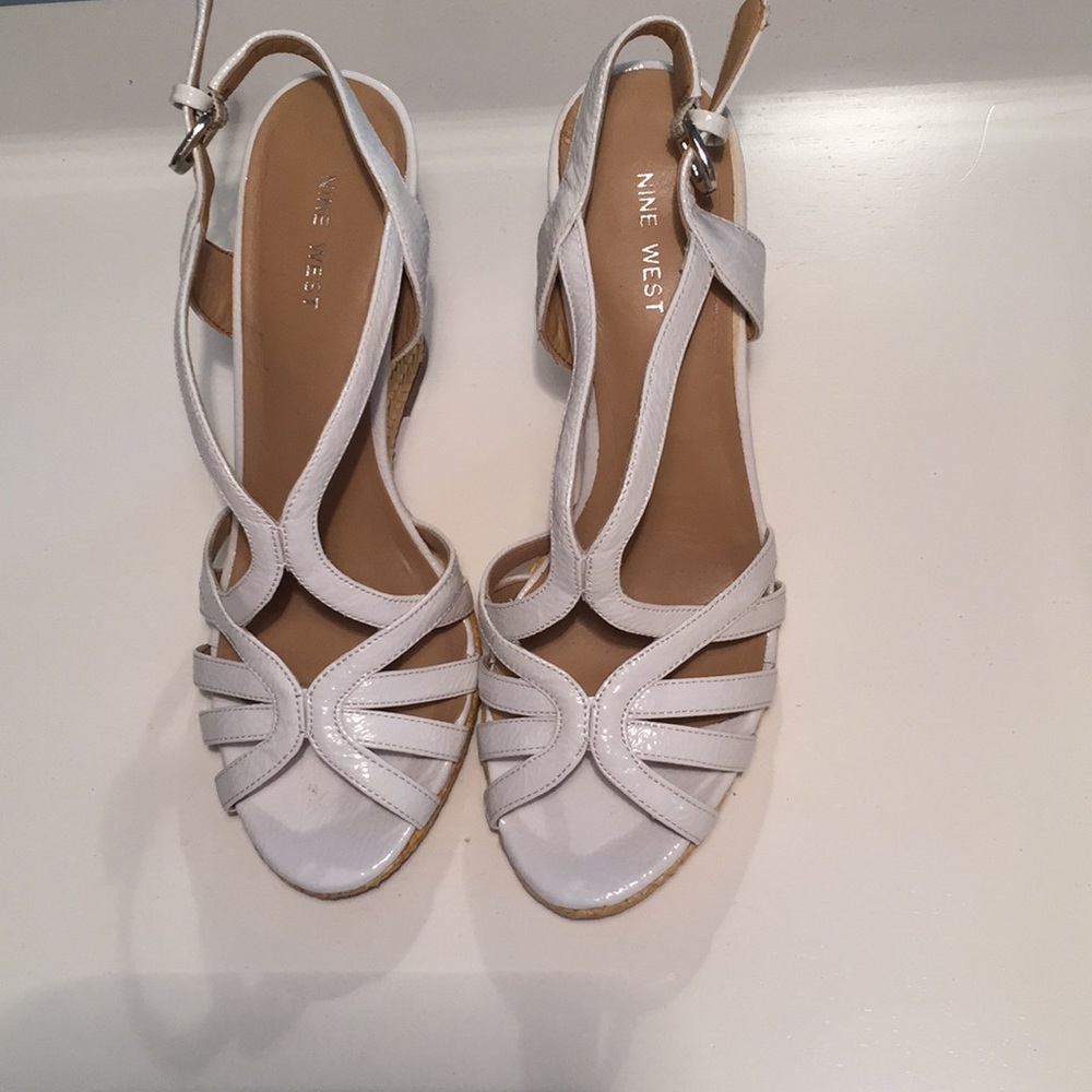 Nine West White Wedges